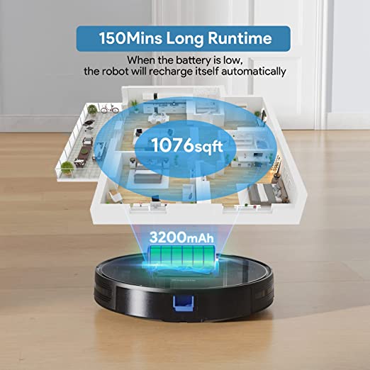 Self-Charging, Alexa/App/WiFi ,Bagotte 3000Pa Robot Vacuum Cleaner,4 in 1 Robotic Vacuums Gyro Navigation 3.0