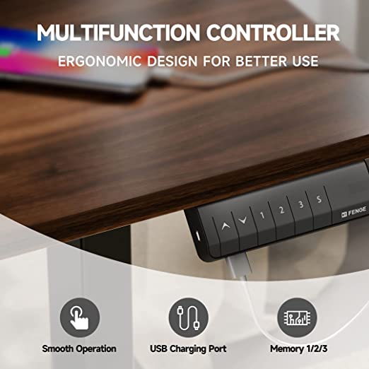 48 Inch Sit Stand Up Desk 2 Tiers with USB Charging Ports,Height Adjustable Electric Standing Desk