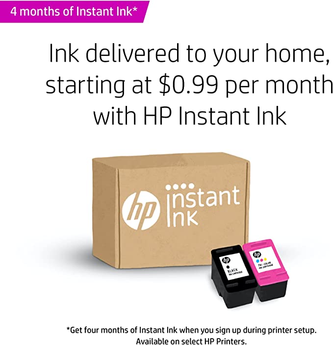 HP DeskJet 3755 Compact All-in-One Wireless Printer, HP Instant Ink, Blue Accent (J9V90A), 2.3