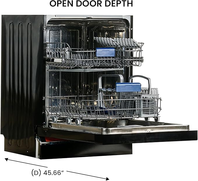 upper rack to accommodate uniquely shaped or sized items. It offers improved drying and sanitizing technology,  Built in 14 place Dishwasher with 8 Wash Programs