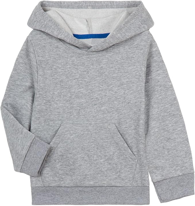 With a kangaroo pocket, elastic ribbing at the cuffs and hem, long sleeve pullover, girls light hooded sweatshirt