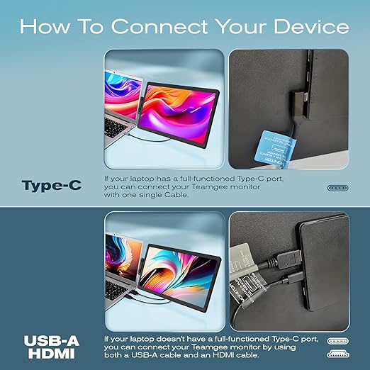 The monitor extender has a 270°/360° maximum extending Angle. This multifunctional dual monitor turns one computer into 2.  Screen Extender, 13.3 Inch Mini Game Monitor 360° Rotatable Attachable Portable Monitor Extender for Laptop,