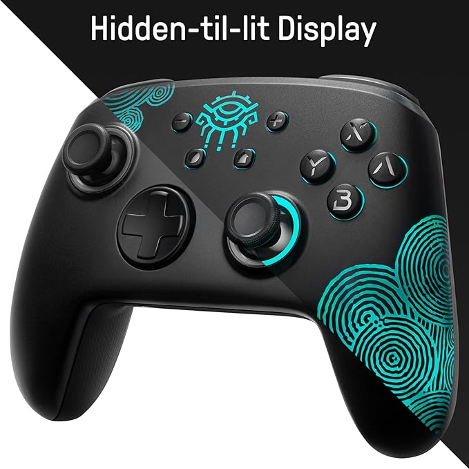 The surface decoration of controller design is seamlessly harmonized with lighting effects. Switch Manette/OLED/Lite, FUNLAB Firefly Bluetooth Remote Gamepad with 7 LED Colors/Paddle/Turbo/Motion Control