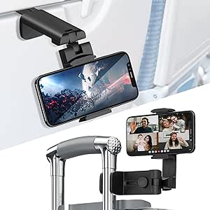 the spring structure of the holder design, pull the clip arm will automatically clamp or release. Phone Holder: Travel Essentials Phone Mount for Desk with Multi-Directional 360 Degree Rotation,