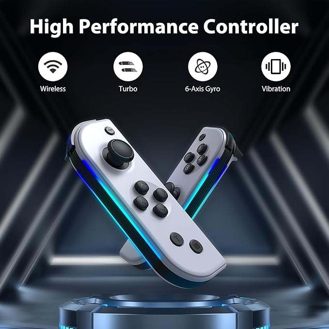 Designed for perfect compatibility with Switch/Lite/OLED, these Joypad controllers are the ideal replacement for your original ones, Switch/OLED/Lite,Switch Joypad Support Wake-Up Function, Six-Axis and Turbo Function