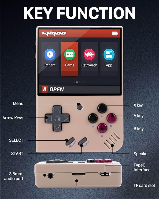 Portable Handheld Open Source Game Console with Storage Case,3.5