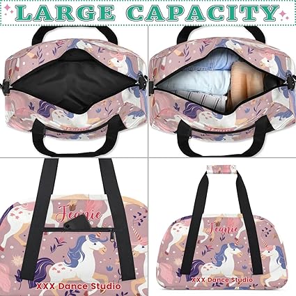 This can make you lock your luggage bag faster and prevent the bad situation like taking the wrong one. Gym Duffel Bags for Kids Girls with Custom Sport Dance Travel Bags for Overnight Weekender,
