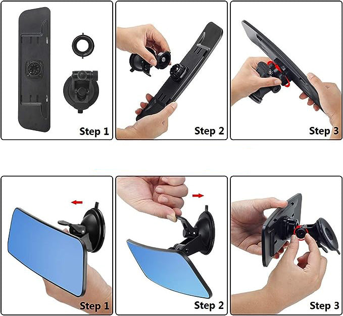 The rearview mirror has a 360 Degree rotating head, which can adjust the angle of the rearview mirror according to the driver's height or the required viewing angle. The rear view mirror adopts a 4 Degree curved mirror design