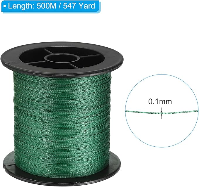 0.28 Fishing Line 4 Strands PE Braided Line Abrasion Resistant Zero Stretch for Saltwater, The coating design makes the fishing wire smoother, wear-resistant and does not absorb water.