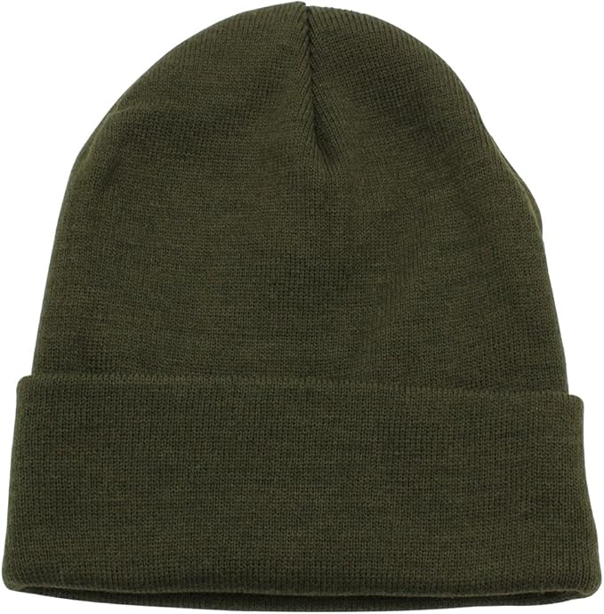 you can roll the edge up or pull down over your ears - Just wear the beanie in various styles as you like, Unisex Cuffed Plain Skull Knit