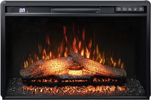 electric fireplace is designed with both panel and remote control.Electric with Remote Control, Crystal, Overheating Protection 26 Inches Electric Fireplace