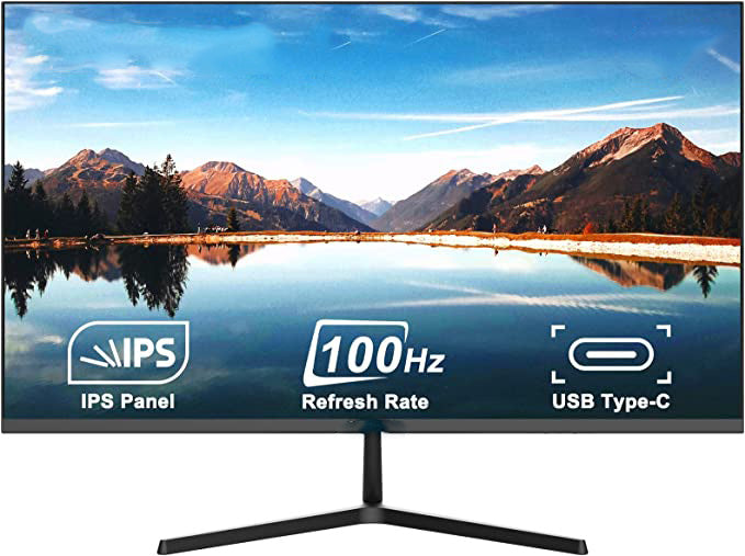 Monitor 27 inch IPS 100Hz Computer Monitor, USB Type-C FHD 1080P HDR10 Built-in Speakers HDMI DP Game RTS/FPS Tilt Adjustable VESA Compatible, for Game and Office ( Type-C Cable & HDMI Cable Included)