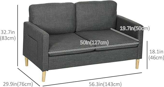 Keep your living room clutter-free with the 2 convenient side pockets, 56