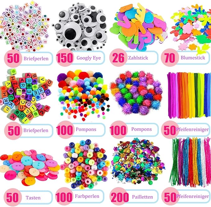 Crafts Supplies for Kids - Kids Craft kit for Boys & Girls - Craft Box Gift for