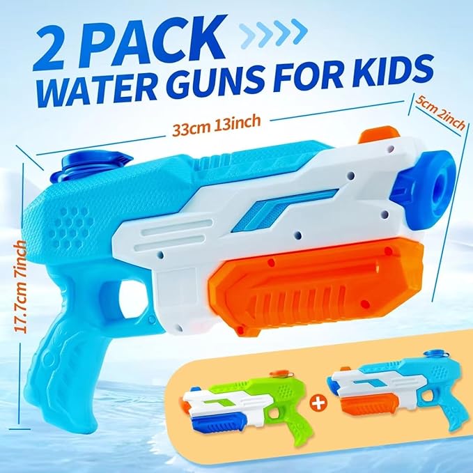 This water gun shoots range 30ft. Large water inlet for faster filling of water, Water Guns for Kids & Adult , 600CC High Power Super Soaker Water Squirt Gun Water Blaster with 35FT Long Range