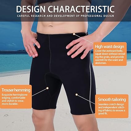 Neoprene Shorts for Scuba Diving Kayaking Surfing Snorkeling Short Pants,  designed for scuba, diving, surfing, snorkeling, stand up paddle boarding, kayaking, canoeing,floating swimming and other water sports,