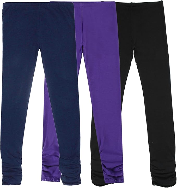 The soft fabric makes them suitable for sensitive skin, and the durable construction ensures they maintain shape and fit, Toddler Yoga Dance Cotton Tights 3pcs Set