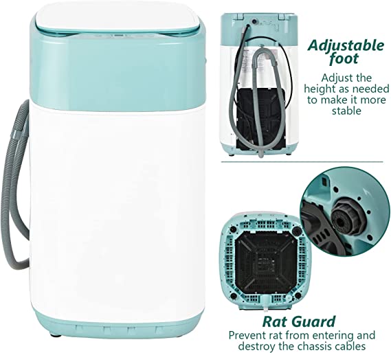 Giantex Full Automatic Washing Machine, 2 in 1 Portable Laundry Washer and Dryer Combo 8lbs, 1.0 cu.ft 6 Programs 6 Water Levels Built-in Drain Pump, Top Load Washer Apartment Dorm
