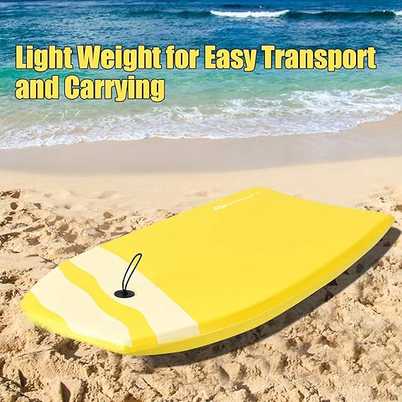 Bodyboard with EPS Core, XPE Deck, HDPE Slick Bottom, you can use our body board to enjoy a wonderful and exciting surfing experience in the sea,