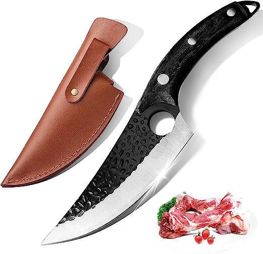 Knife Japan Fillet Knife, Hand Forged High Carbon Stainless Steel Meat Cleaver Knife, Chef Knife for Kitchen, Home and BBQ