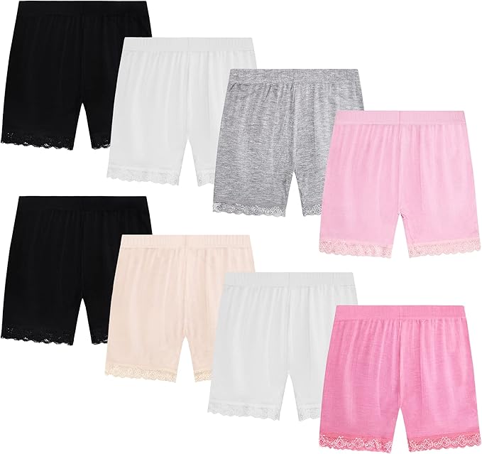 Mid length little girls shorts with full rise and coverage, ultra-soft seamless fabric offers lightweight and smoothing for all day comfort.  Shorts Breathable Safety Dance Bike