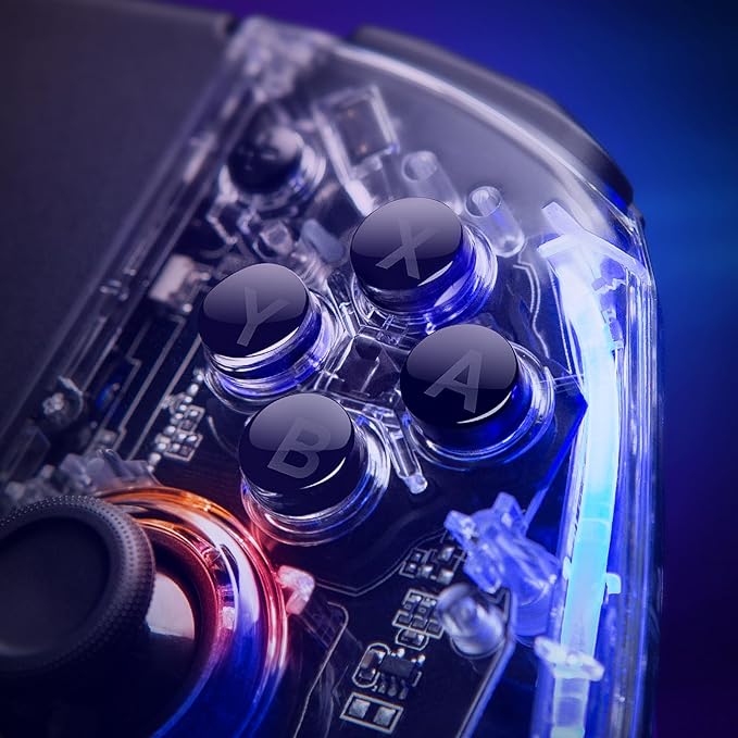 carefully contoured design and thoughtful button placement ensure maximum comfort and minimal fatigue, Hyperion switch controller with RGB Lights, Programmable, 6-Axis Gyro, Turbo & Vibration