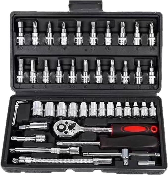 Tools Kit for Automotive Repair & Household, Metric Socket Set with Storage Case