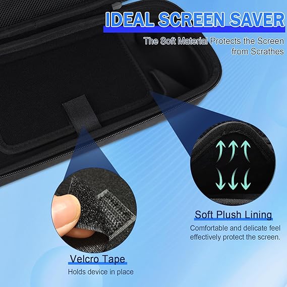 The case shell is made of 1680D nylon material plus a layer of hard cotton material, which is strong enough to resist compression and deformation, Premium Carrying Case for PlayStation Portal, Travel Storage Case for PS5 Handheld Game Consoles,