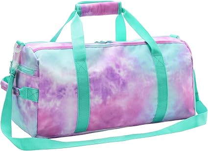 Sport Gym Bag with Shoes Compartment and Wet Pocket-Purple, The small gym bag is made of waterproof polyester, lightweight, durable, breathable and water-resistant. FOR KIDS - ADULTS