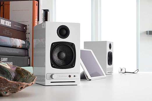 Custom tuned by musicians for that signature audioengine sound,Computer Desktop Speakers with aptX HD - USB, RCA, Headphone Compatible