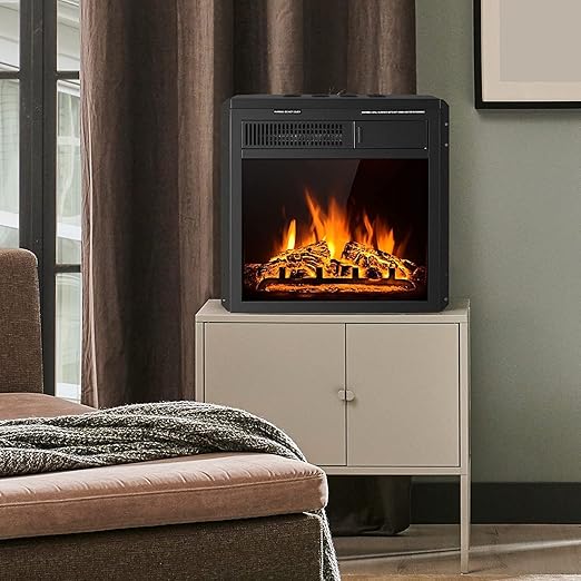 the remote, which allows you to control the fireplace without moving; or with the hidden control panel,