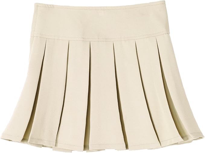 Fabric: High Tech Fiber Poly Elastane, Inside Poly Knit Fabric, Girl's Stretchy Pleated Adjustable Waist School Uniforms Dance Skirt