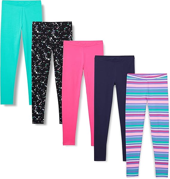 5-Pack Made of an 80% nylon/20% spandex blend, these bell bottom pants for girls are irresistibly soft, lightweight, and breathable. The smooth knit adapts to her body temperature