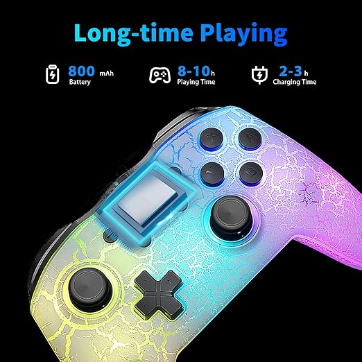 The Pro Switch Controller you receive is random and unique due to the possibility of small, medium and large cracks.  Controller Compatible with Switch/Lite/OLED,Pro Controller Switch with Adjustable LED Light/Turbo/Vibration,Wake-Up Function