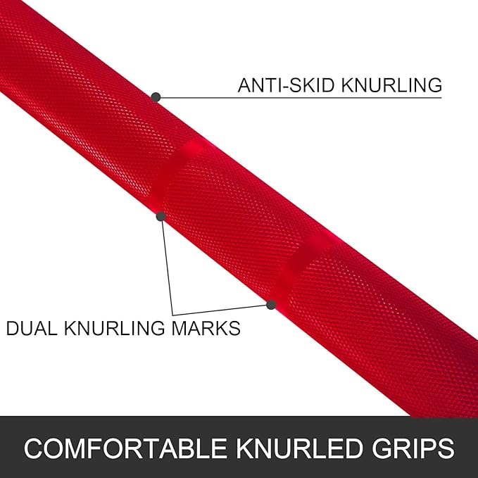 comfortable grip. More ensure your safety by increasing the friction. Perfect for weightlifting, 33 lbs weights Lifting Full Body Workout Fitness Exercise for Weightlifting Powerlifting and Crossfit Olympic Bar
