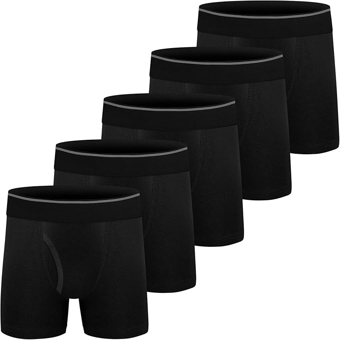 Stretch Fit -- Boxer briefs with U-type flying double-layer crotch and reasonable crotch depth provide enough space for boys to grow and offer more protection and freedom.