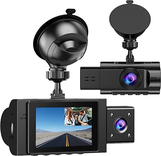 Cam Front and Inside FHD 1080P, night Vision Car Camera Driving