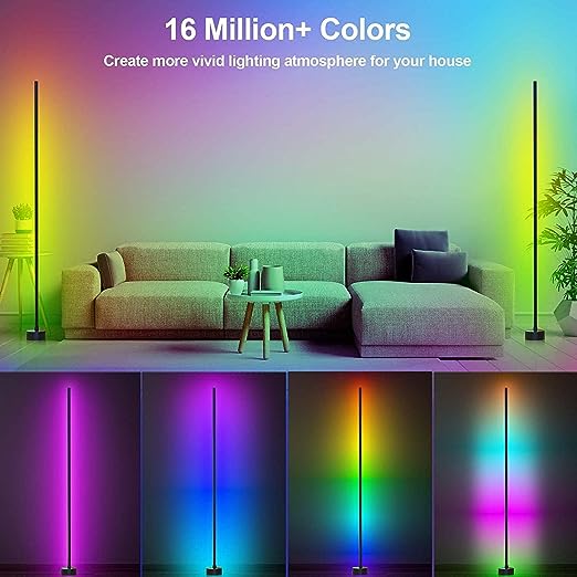 Smart RGB LED Corner Lamp with App and Remote Control, 16 Million Colors & 68+ Scene, Music Sync,