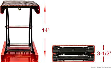 Crank Stand with Safety Bar,  Heavy Duty 1100 LB Wide Deck  (Platform dimension: 14.5 inch x 9 inch)