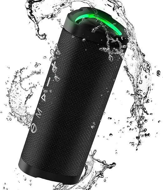 The portable speaker boasts IPX7 waterproof rating,providing robust protection against water damage, Wireless Speaker with 24W Loud Stereo Sound&Up to 24H Playtime,TWS,RGB Multi-Colors Rhythm Lights, Wireless Speaker for Home,Party,Travel-Black