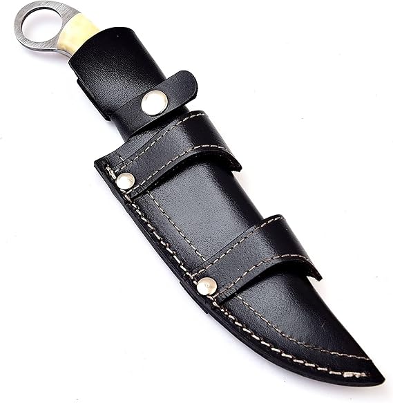 Made of Original Leather for Convenient Carry and Shows the Art of Traditional- 11 inch Hunting Knife Bone Handle with sheath EV-1006