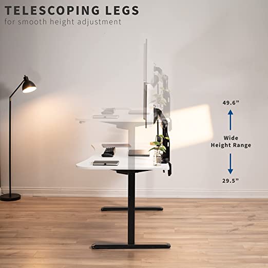 Stand Up Desk, Touch Screen Controller,Active Workstation with White Table Top