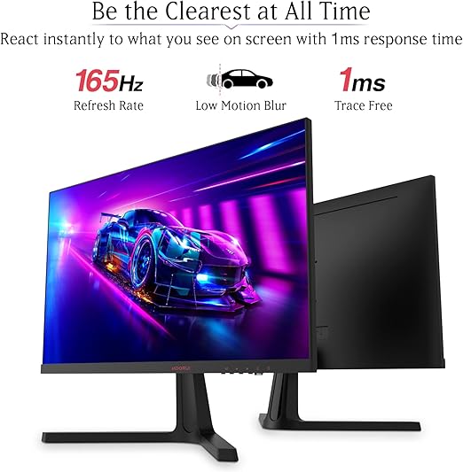 Monitor 165Hz VA 1ms Build-in FreeSync, Compatible G-sync, LED Monitors with Ultra-Thin, HDMI X2 /DP, VESA Compatible
