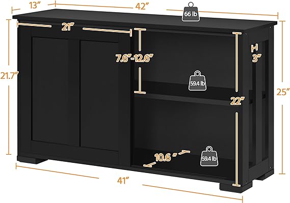 cabinet is a height-adjustable storage shelf. With such a shelf, you can manage to make the top storage space high within a range from 22cm/8.7