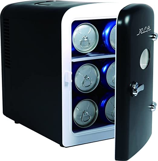 Mini Retro 6 Can Beverage Refrigerator-Blue
