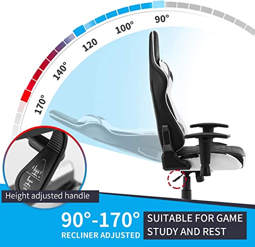 Gaming Chair, High-Back Gaming Chair, Executive Swivel Rolling Chair Headrest and Lumbar Support back