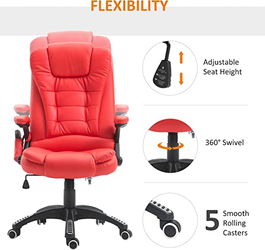 PU Leather Gaming Chair High Back Office Chair with Adjustable Height, Computer Gamer Chair