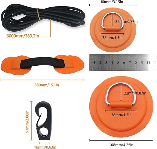 made of high-quality materials, patch, waterproof, durable and corrosion-resistant, can be used for a Very long time, Cord with Hooks Bungee Deck Rigging Kit for Pvc Inflatable Boat Sup Kayak Canoe