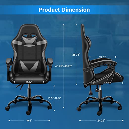 Chair Big and Tall Game Chairs for Adults with Footrest Ergonomic Gaming Computer Chair,  High Back Gaming Chair PU Leather Racing Gamer