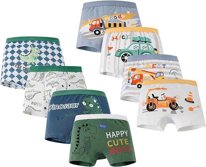 front part made of two layer cotton fabric. NO OPEN in front. little Boys Underwear Training Soft Modal + Cotton Boxer Briefs Pack
